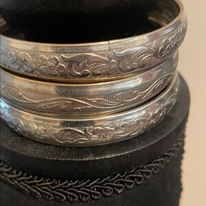 Silver color Engraved Bangles.